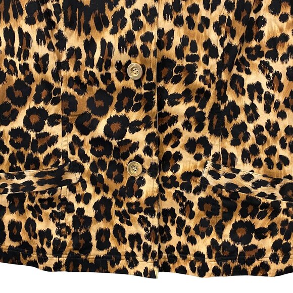 Charter Club leopard Print Button-Up Jacket With 3/4 Sleeves Coastal Grandma - Picture 2 of 7